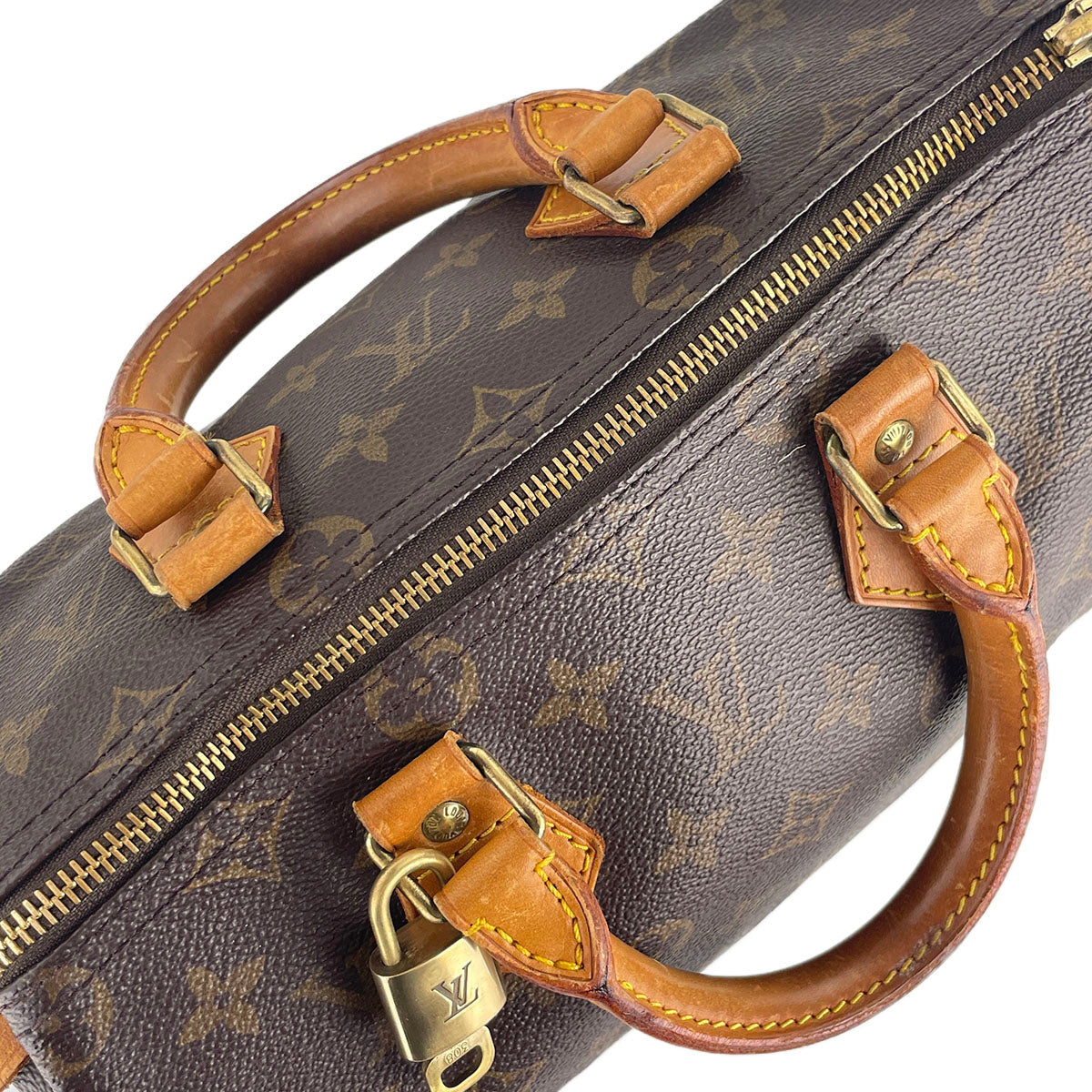 Louis Vuitton Monogram Speedy 25 Coated Canvas Fabric Brown Handbag 4842