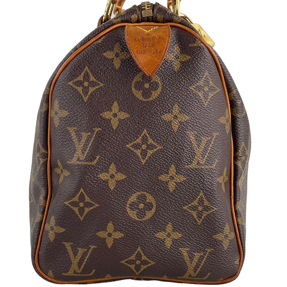 Louis Vuitton Monogram Speedy 25 Coated Canvas Fabric Brown Handbag 4827