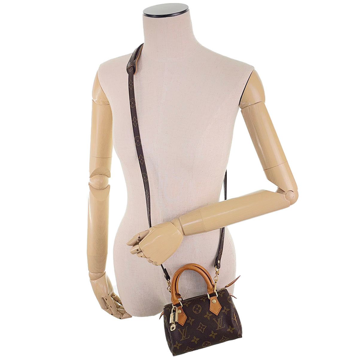 Louis Vuitton Monogram Mini speedy Coated Canvas Fabric Brown 2way Handbag 4916