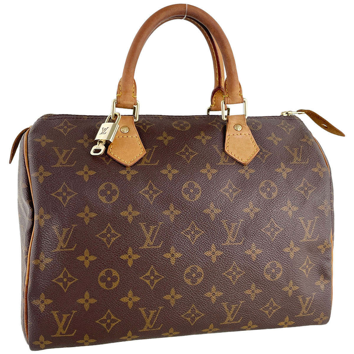 Louis Vuitton Monogram Speedy 30 Coated Canvas Fabric Brown Handbag 4885