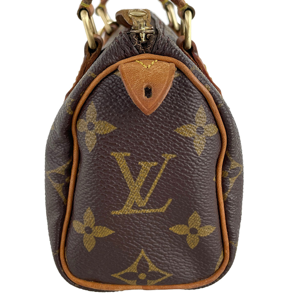 Louis Vuitton Monogram Mini speedy Coated Canvas Fabric Brown 2way Handbag 4934