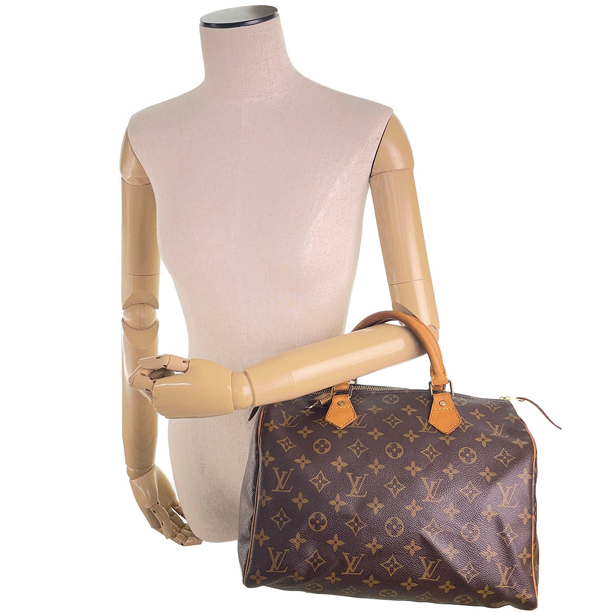 Louis Vuitton Monogram Speedy 30 Coated Canvas Fabric Brown Handbag 4924
