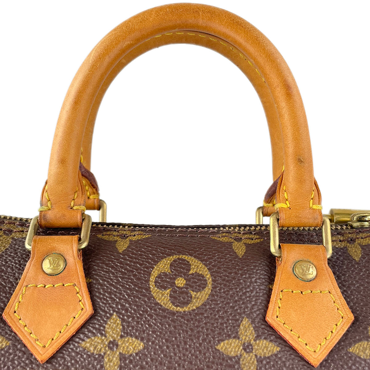Louis Vuitton Monogram Mini speedy 2way Coated Canvas Fabric Brown Handbag 4870