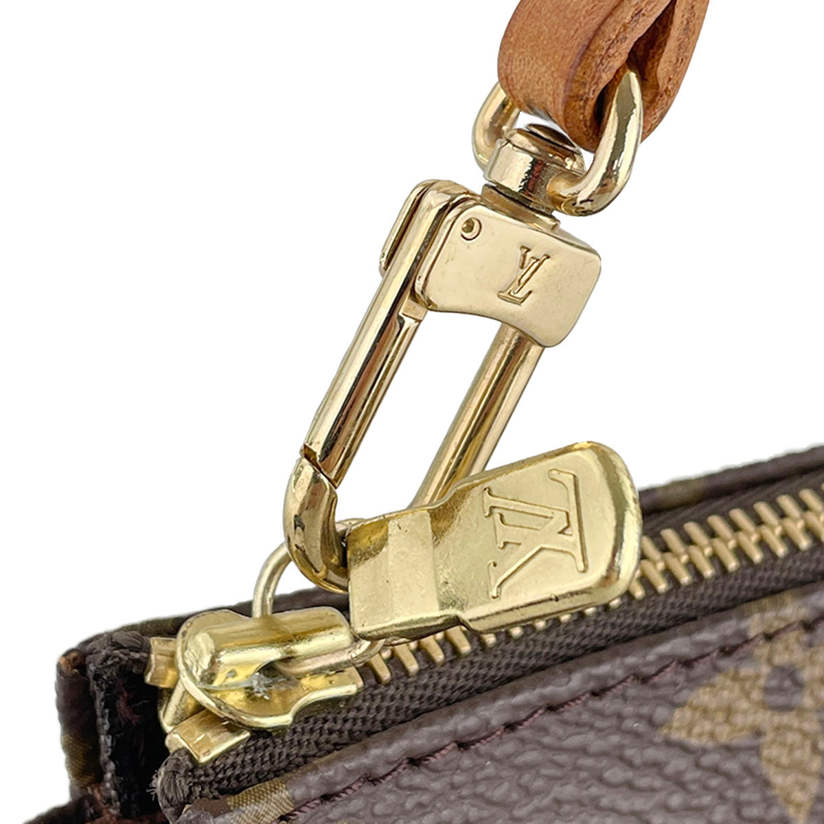 Louis Vuitton Monogram Pochette Accessoires Coated Canvas Brown Handbag 4891
