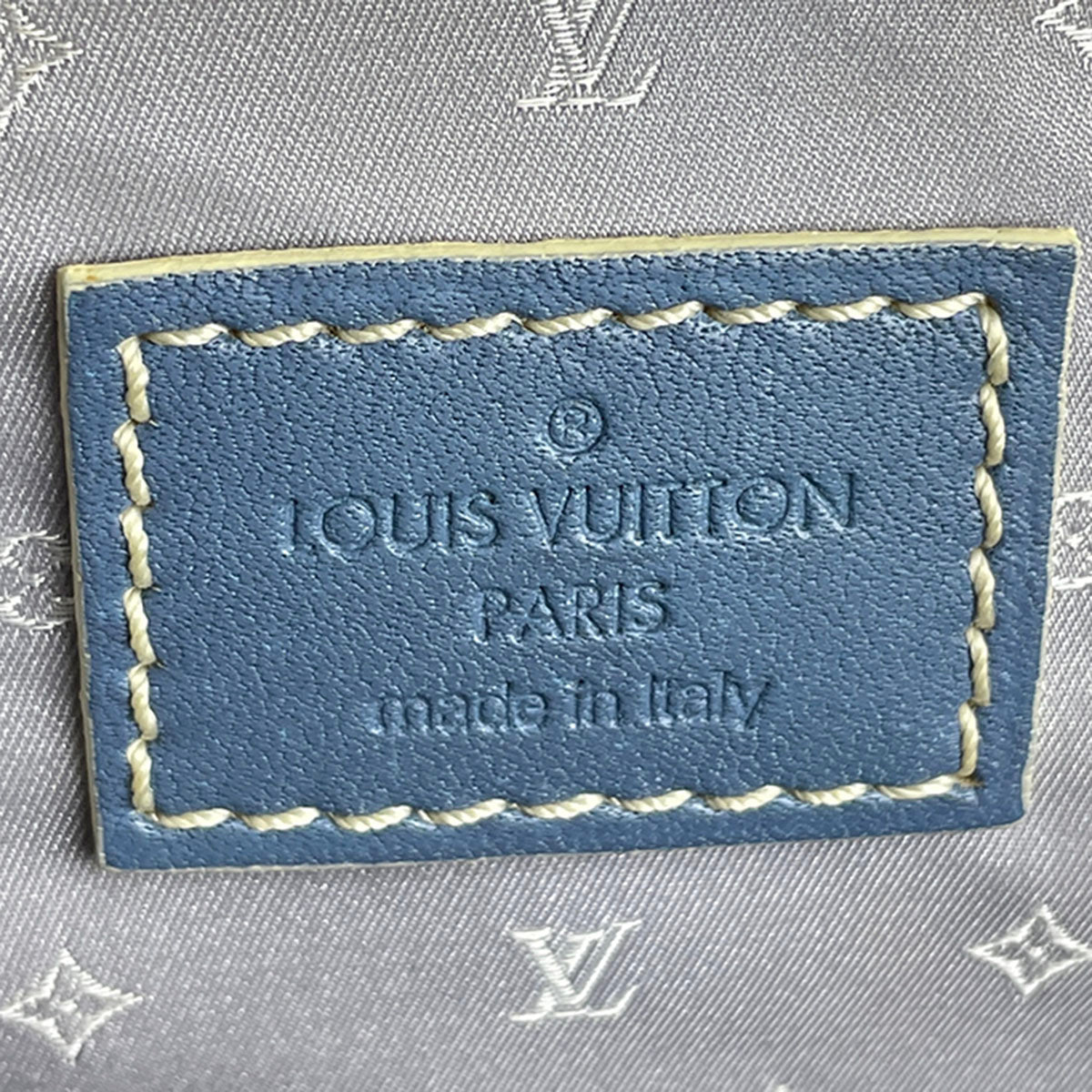 Louis Vuitton Suhali Angenieux PM Leather Fabric Blue Handbag 4851