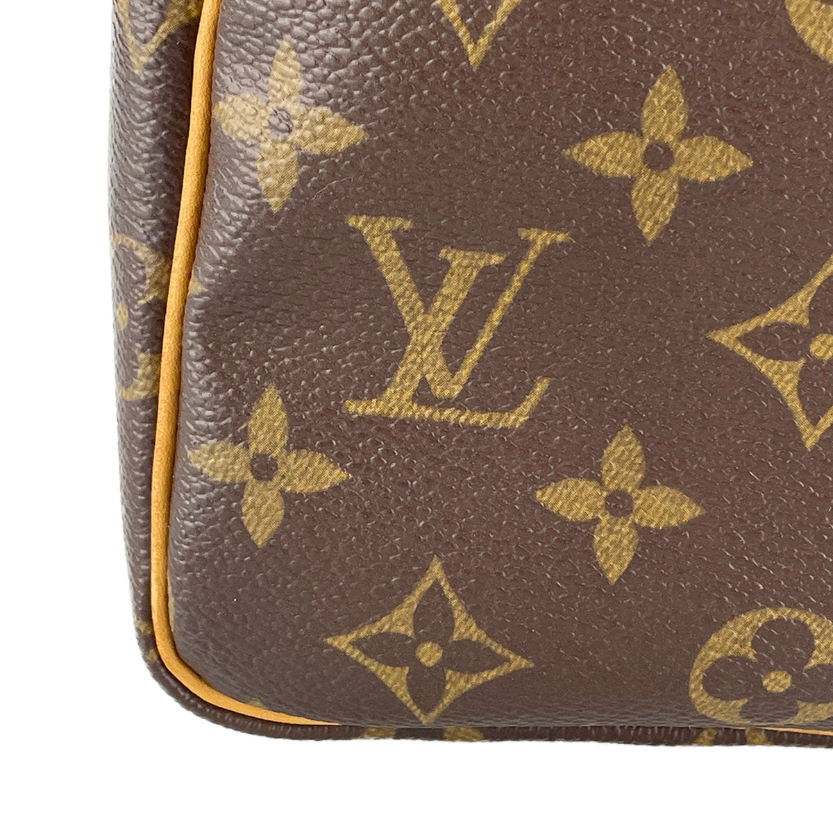 Louis Vuitton Monogram Speedy 25 Coated Canvas Fabric Brown Handbag 4907