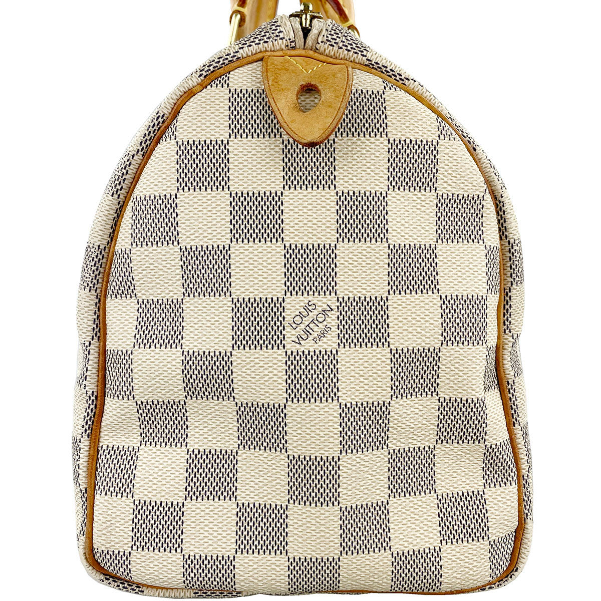 Louis Vuitton Damier Azur Speedy 25 Coated Canvas Fabric White Handbag 4939