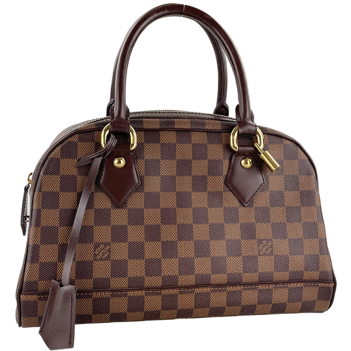 Louis Vuitton Damier Duomo Coated Canvas Suede Brown Handbag 4905