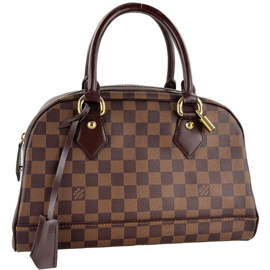 Louis Vuitton Damier Duomo Coated Canvas Suede Brown Handbag 4905