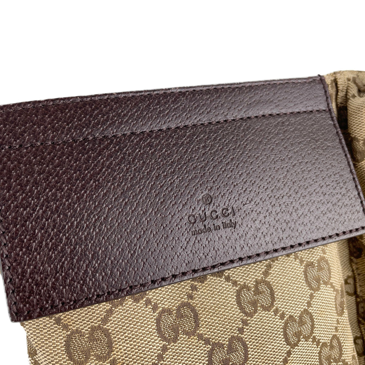 GUCCI GG Canvas Sherry Line Canvas Fabric Beige Brown Waist bag 4923