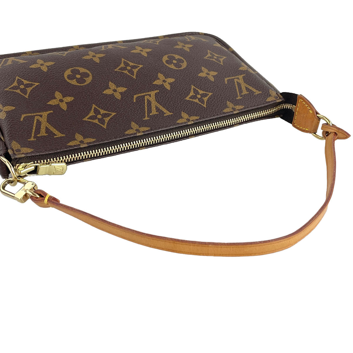 Louis Vuitton Monogram Pochette Accessoires Coated Canvas Brown Handbag 4920