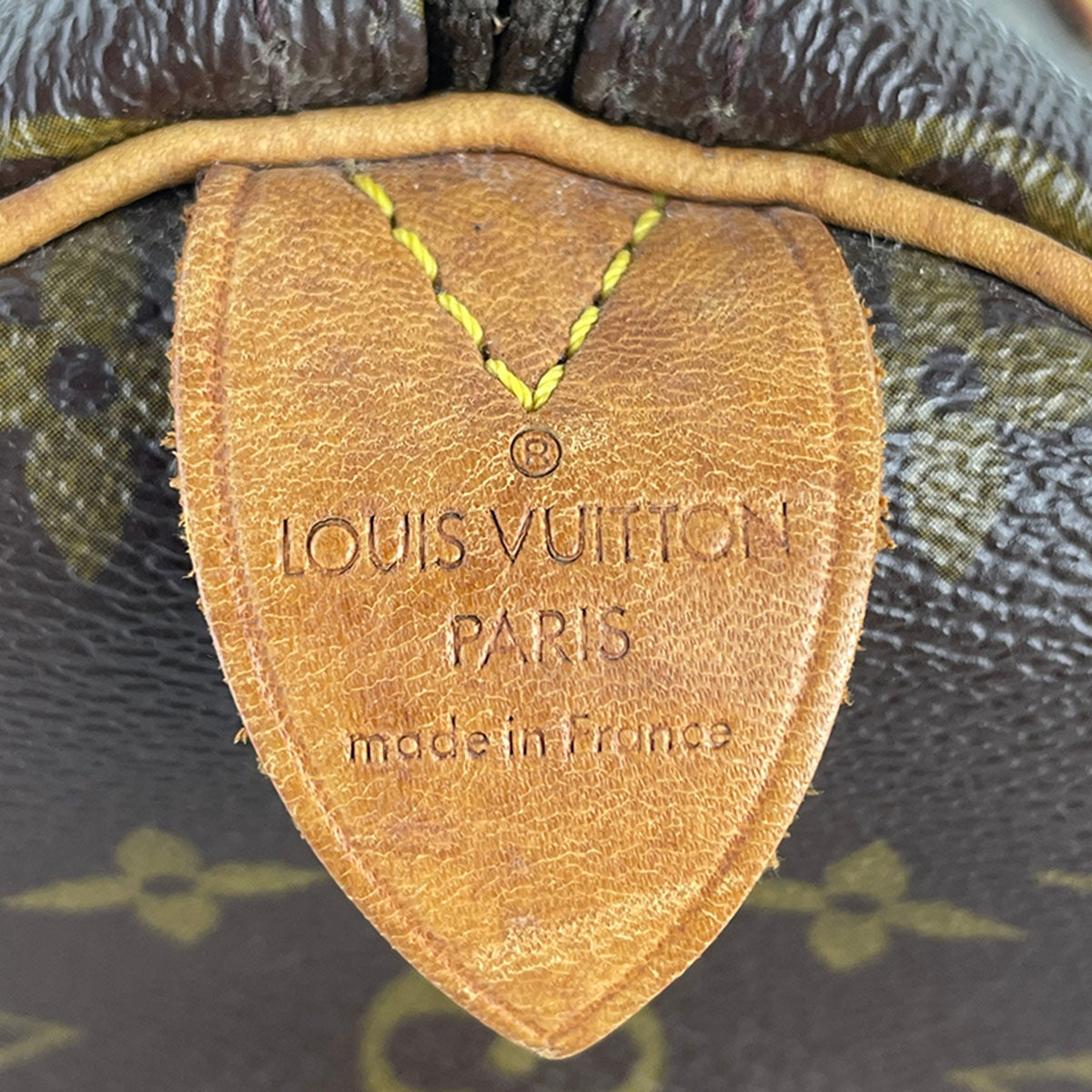 Louis Vuitton Monogram Speedy 30 Coated Canvas Fabric Brown Handbag 4866