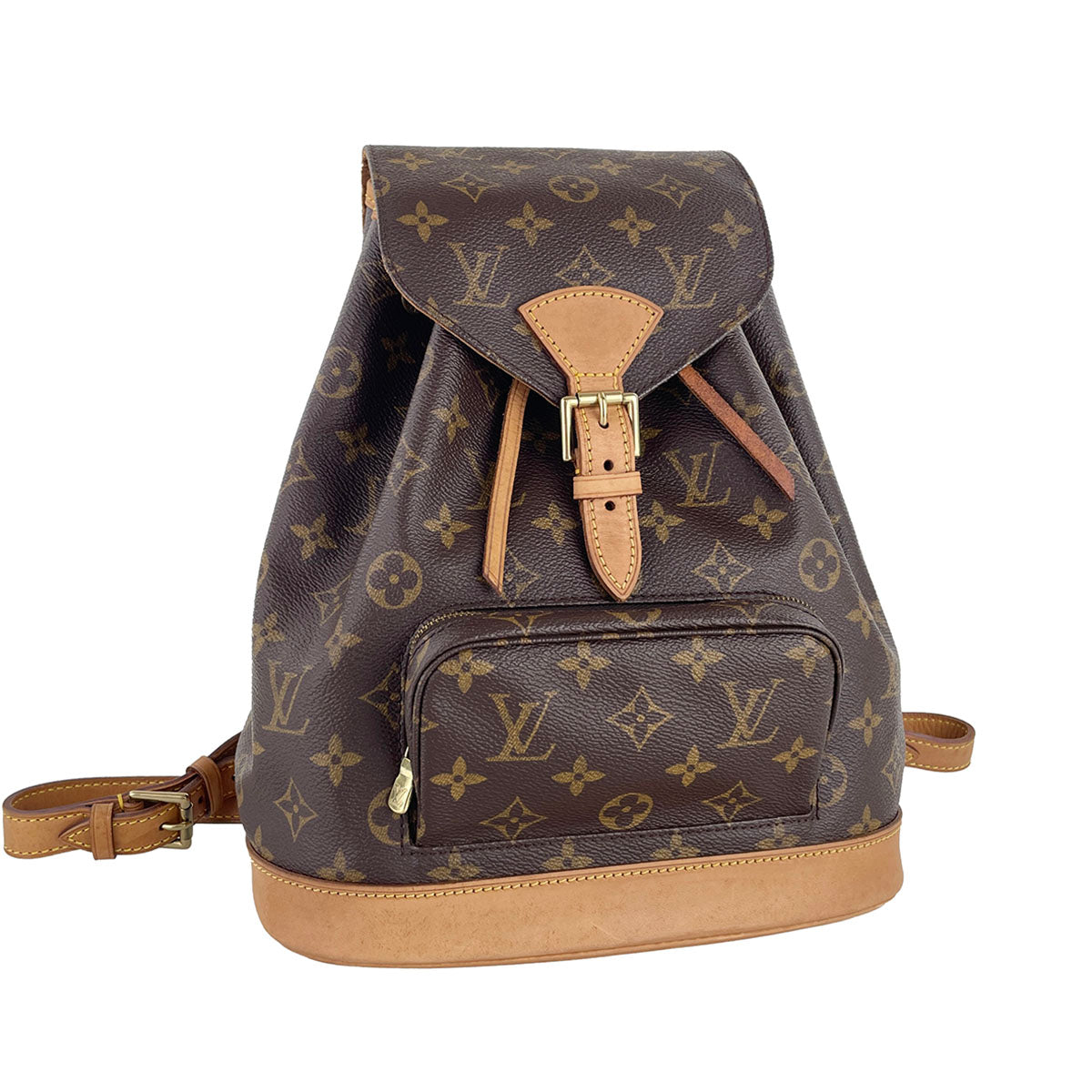 Louis Vuitton Monogram Montsouris MM Coated Canvas Brown Backpack Bag 4943