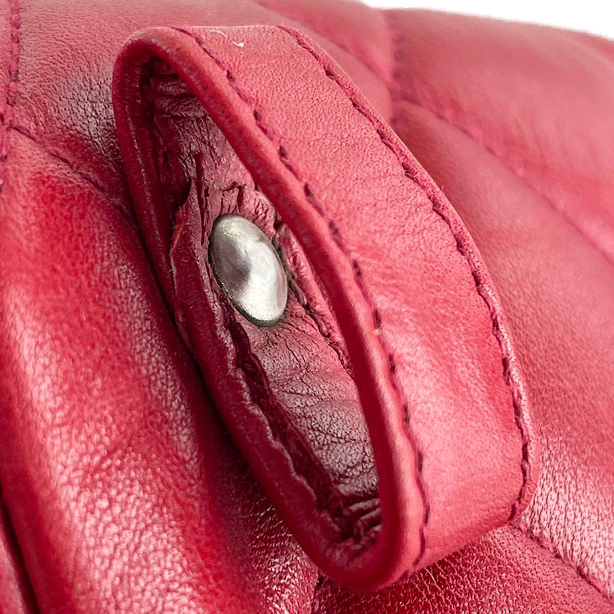 CHANEL Matelasse Lambskin Leather Red Waist bag 4856