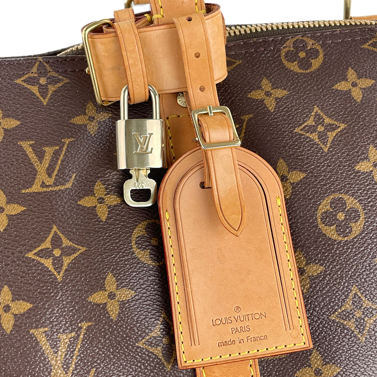 Louis Vuitton Monogram Keepall 45 Coated Canvas Fabric Brown Boston Bag 4879