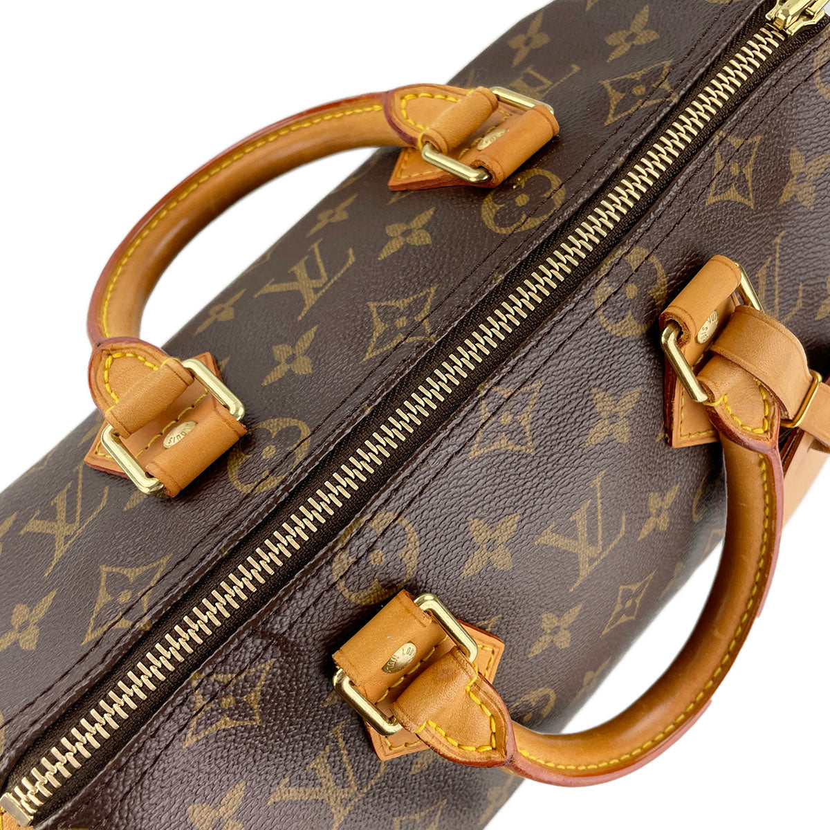 Louis Vuitton Monogram Speedy 25 Coated Canvas Fabric Brown Handbag 4907