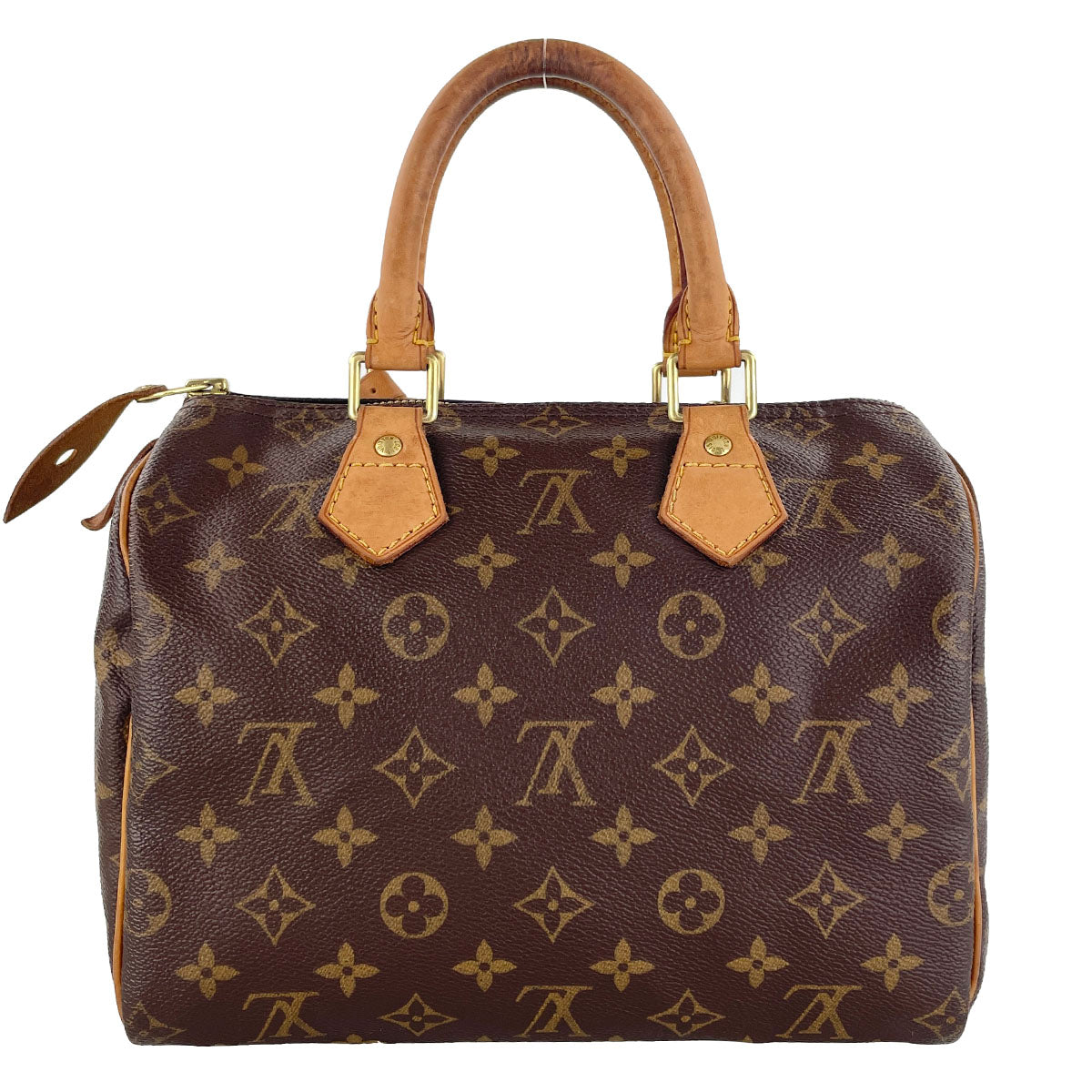 Louis Vuitton Monogram Speedy 25 Coated Canvas Fabric Brown Handbag 4937