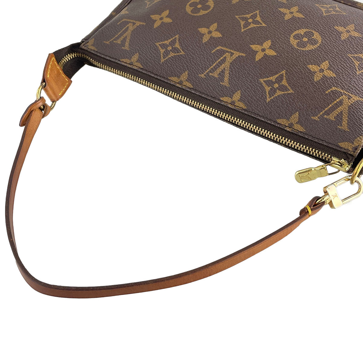 Louis Vuitton Monogram Pochette Accessoires Coated Canvas Brown Handbag 4855