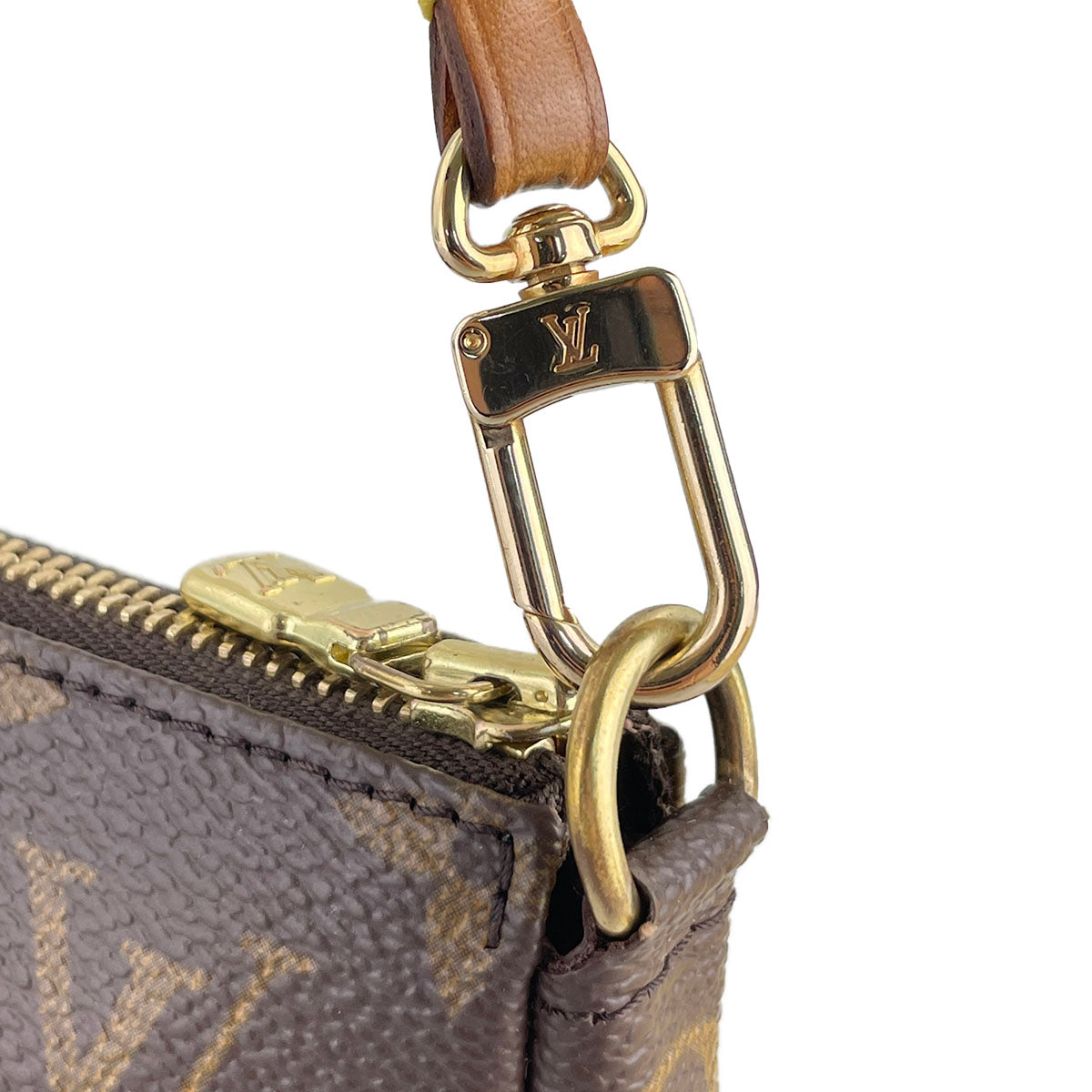 Louis Vuitton Monogram Pochette Accessoires Coated Canvas Brown Handbag 4855