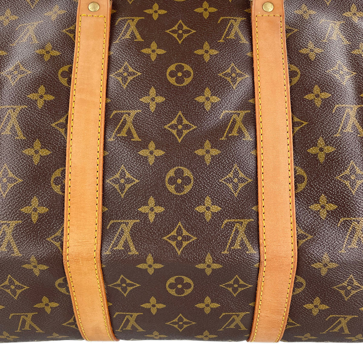 Louis Vuitton Monogram Keepall 50 Leather Fabric Brown Boston Bag 4662