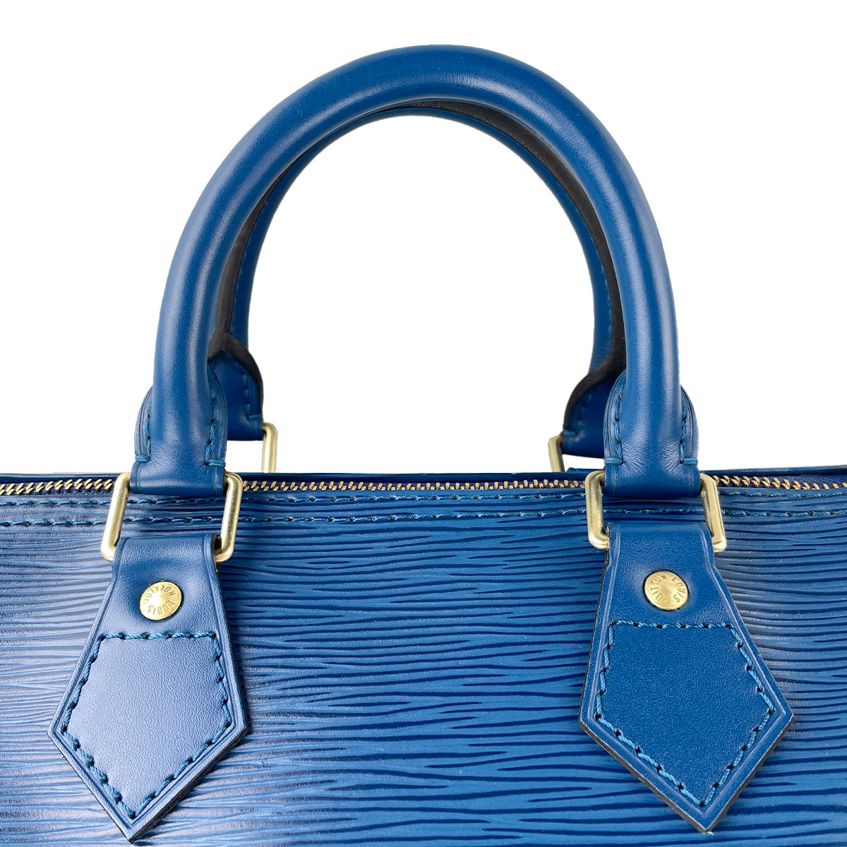 Louis Vuitton Epi Speedy 25 Leather Suede Blue Handbag 4848
