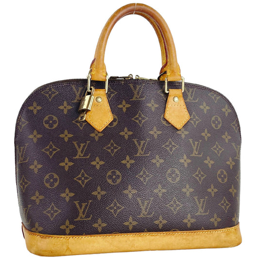 Louis Vuitton Monogram Alma Coated Canvas Fabric Brown Handbag 4915