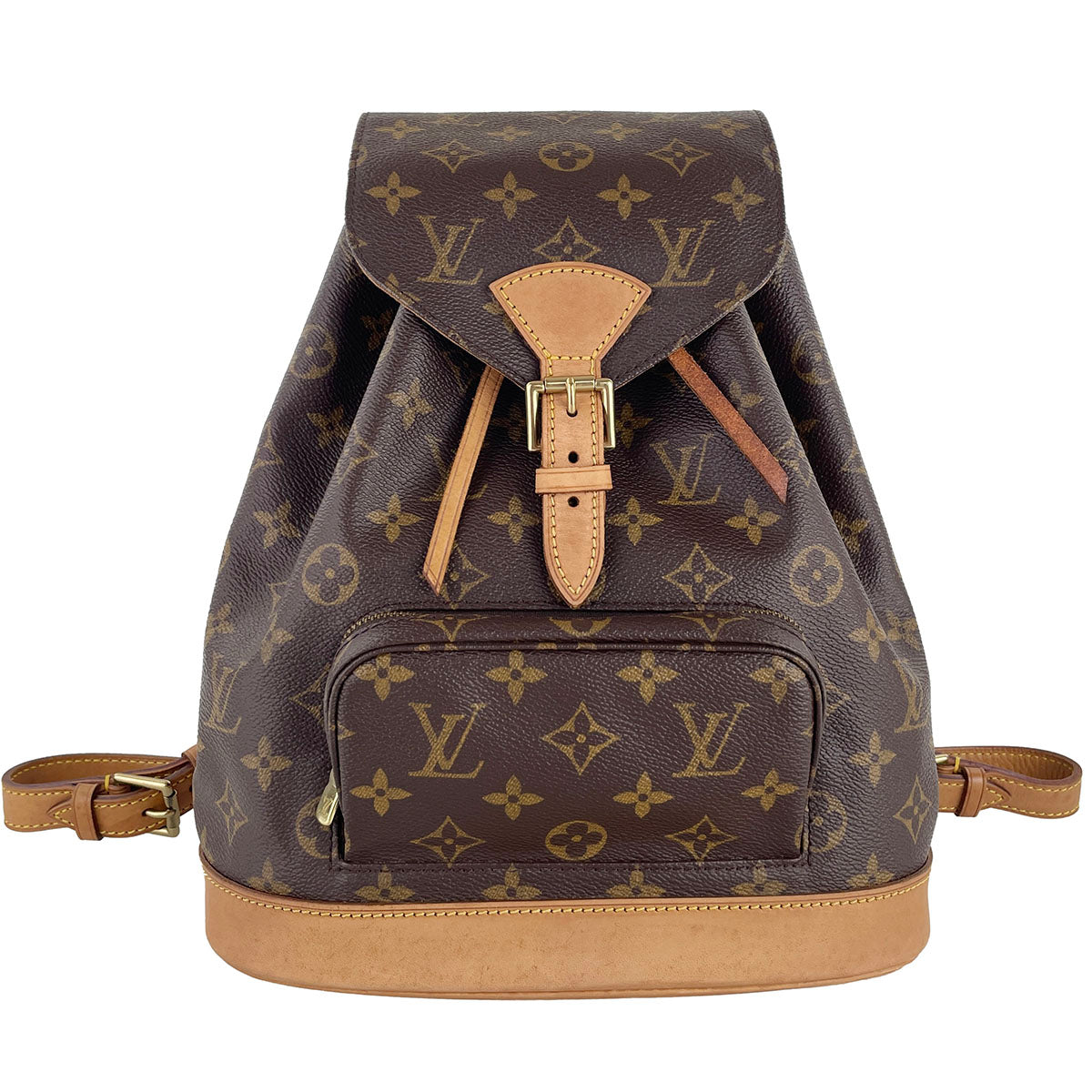 Louis Vuitton Monogram Montsouris MM Coated Canvas Brown Backpack Bag 4943