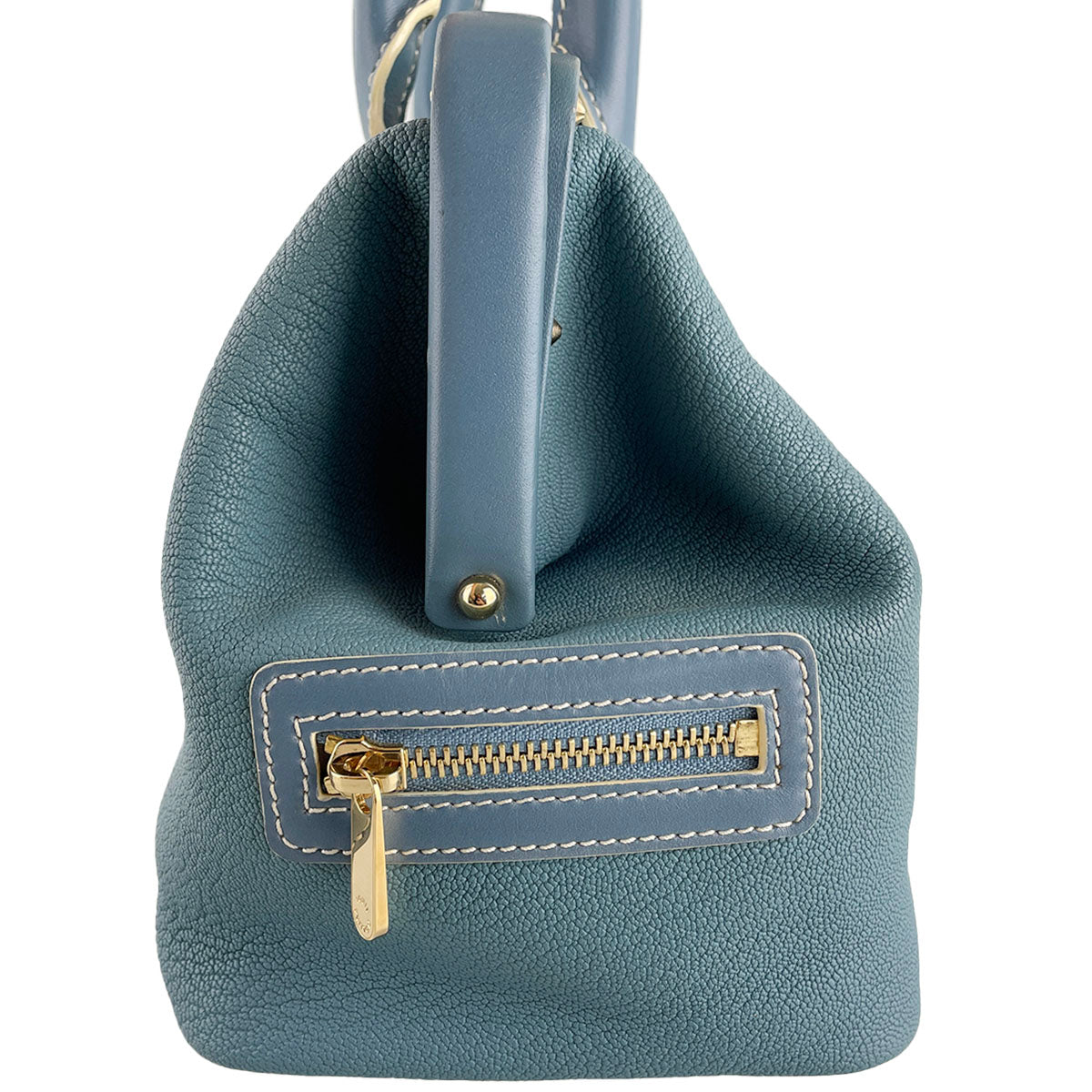 Louis Vuitton Suhali Angenieux PM Leather Fabric Blue Handbag 4851