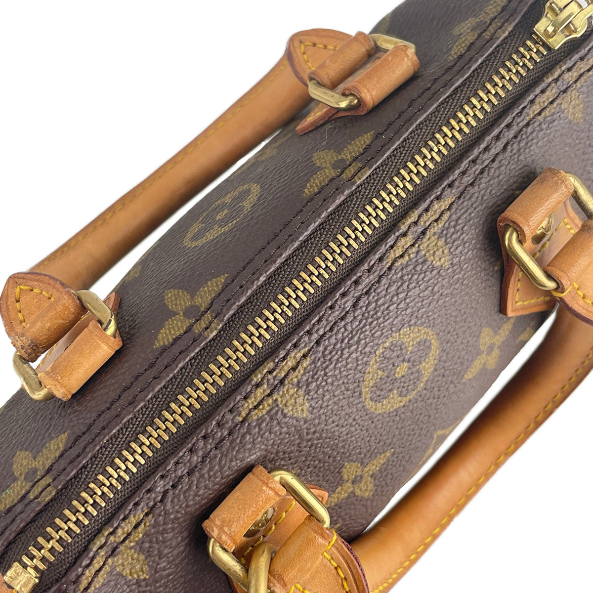 Louis Vuitton Monogram Mini speedy 2way Coated Canvas Fabric Brown Handbag 4860