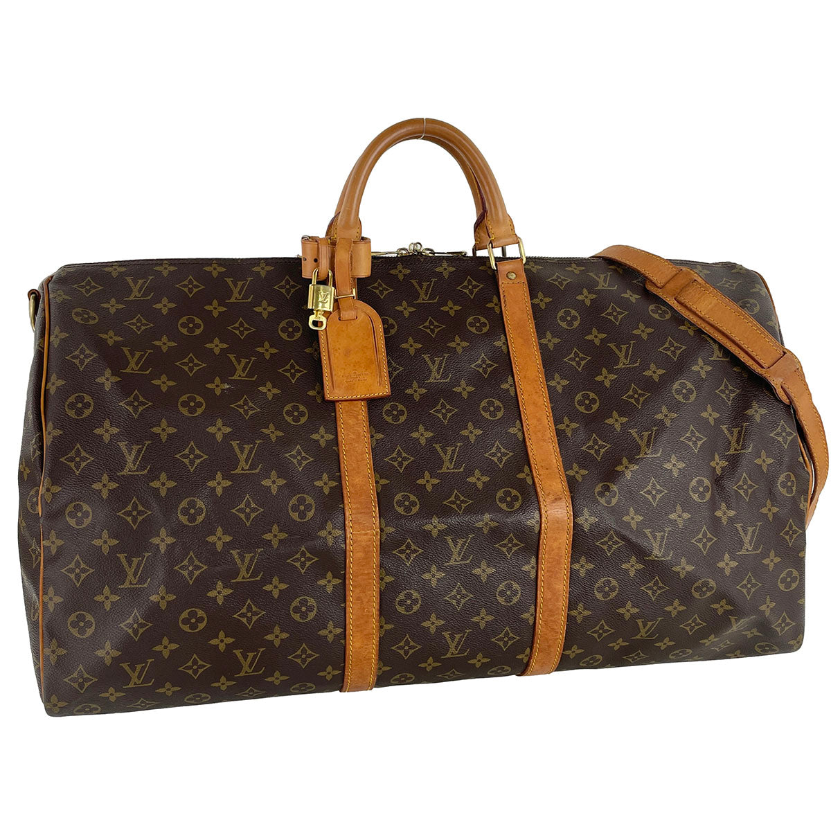 Louis Vuitton Monogram Keepall Bandouliere 60 Coated Canvas Boston Bag 4898