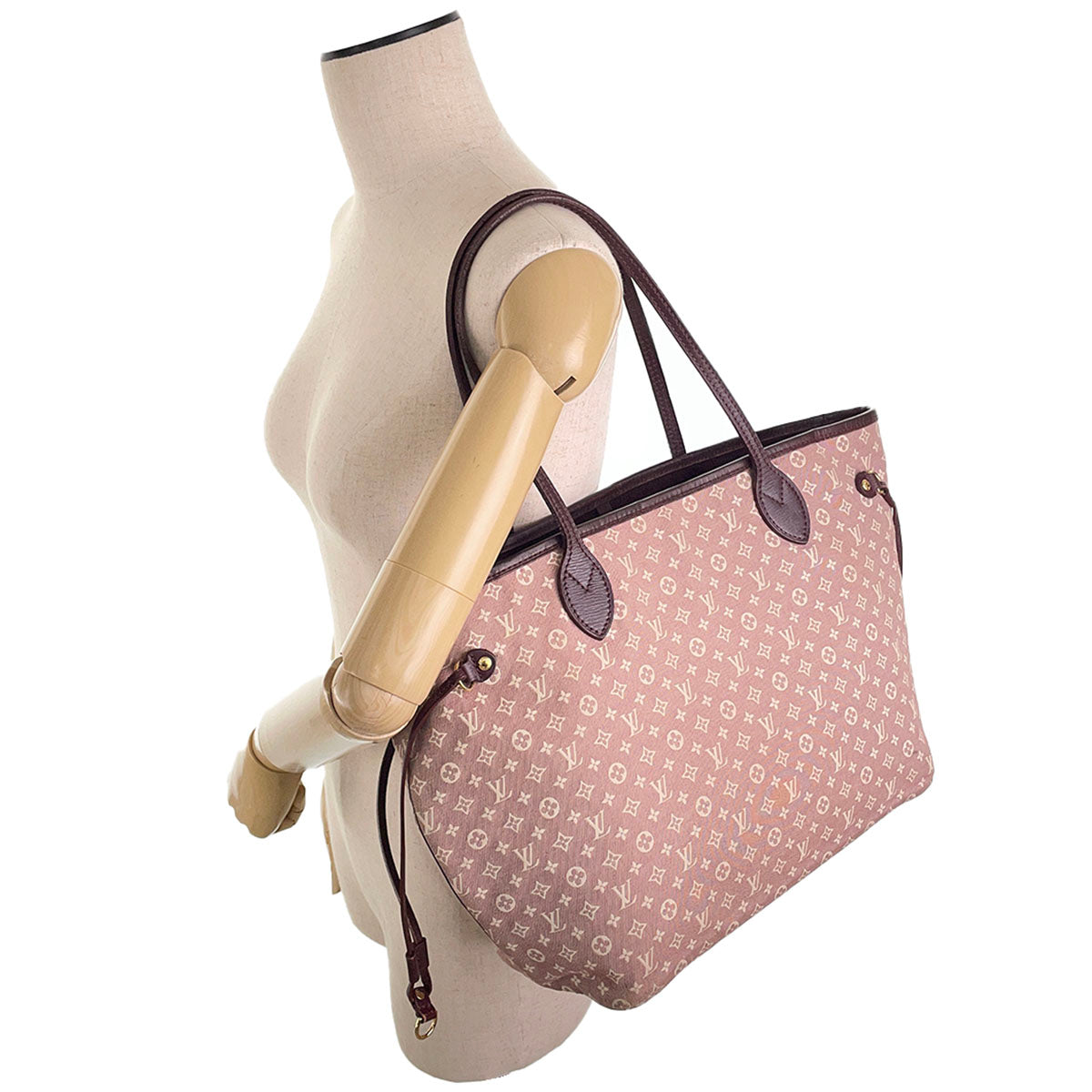 Louis Vuitton Monogram Idylle Neverfull MM Cotton Fabric Brown Tote bag 4895