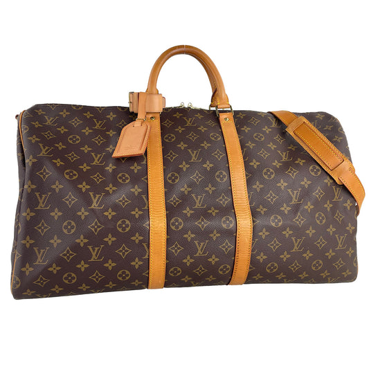 Louis Vuitton Monogram Keepall Bandouliere 55 Coated Canvas  Boston Bag 4880
