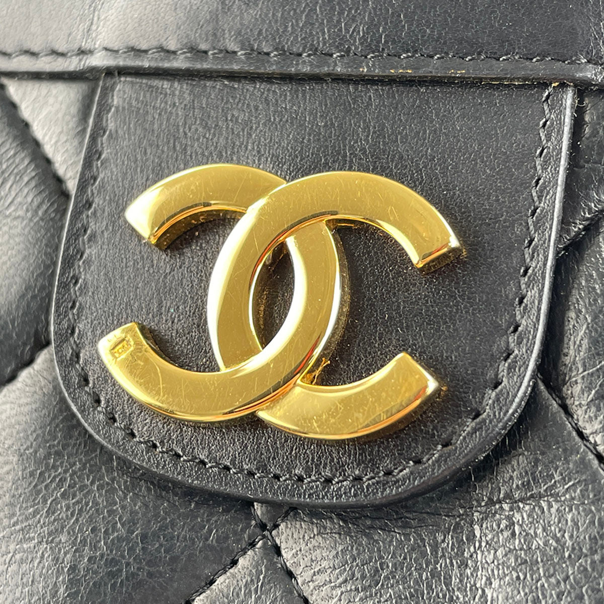 CHANEL Matelasse CC Logos Lambskin Leather Black Clutch bag 4917