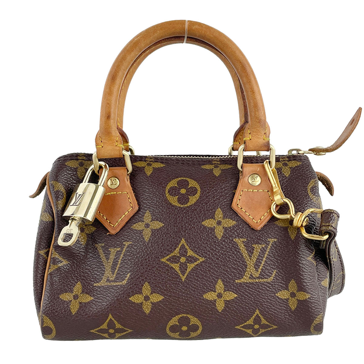 Louis Vuitton Monogram Mini speedy Coated Canvas Fabric Brown 2way Handbag 4934