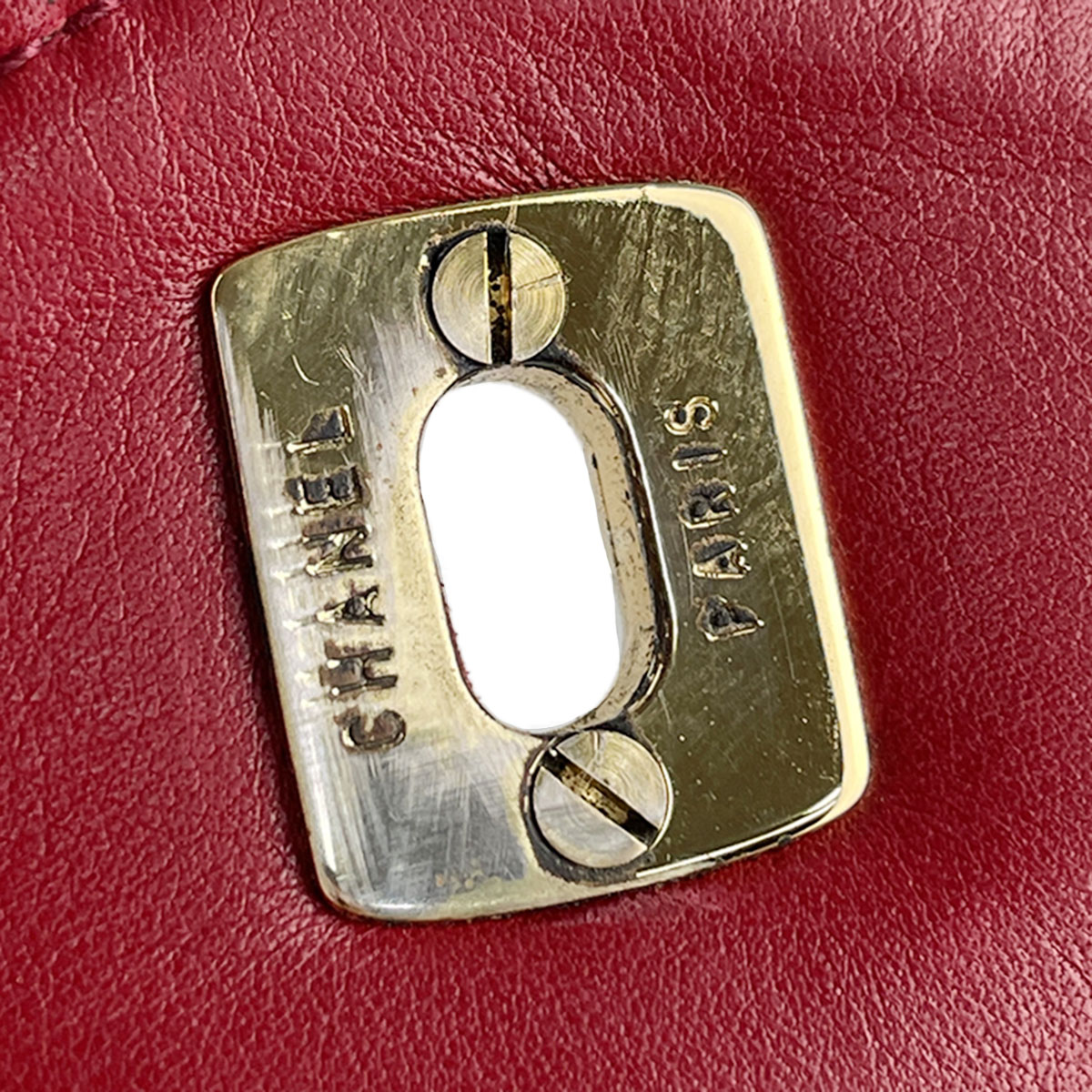 CHANEL Matelasse Lambskin Leather Red Waist bag 4856
