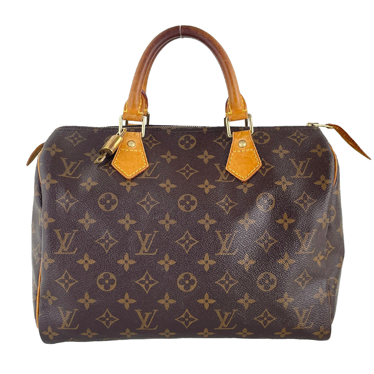 Louis Vuitton Monogram Speedy 30 Leather Fabric Brown Handbag 4759
