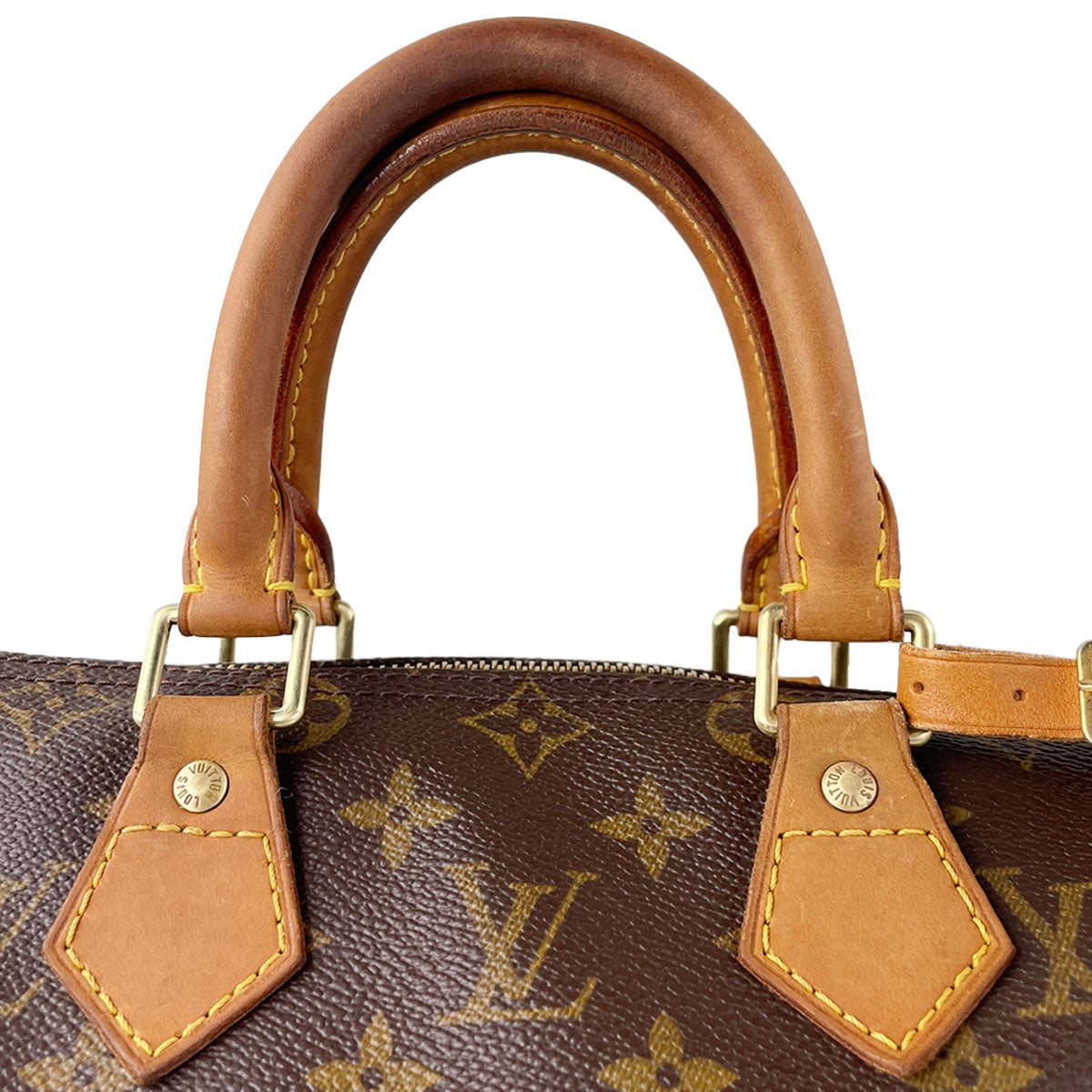 Louis Vuitton Monogram Speedy 25 Coated Canvas Fabric Brown Handbag 4932