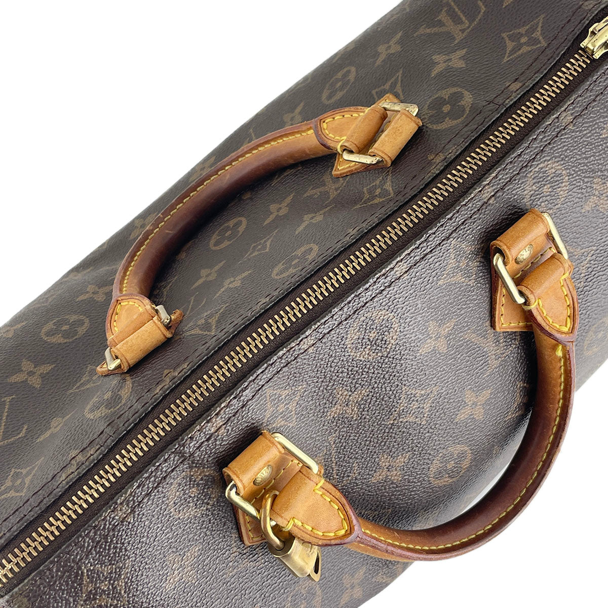 Louis Vuitton Monogram Speedy 30 Leather Fabric Brown Handbag 4759