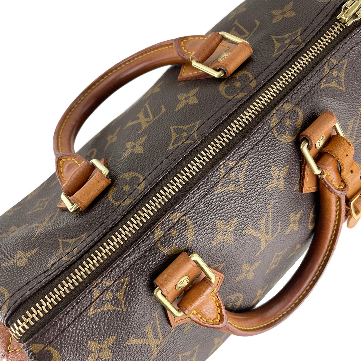 Louis Vuitton Monogram Speedy 25 Coated Canvas Fabric Brown Handbag 4897