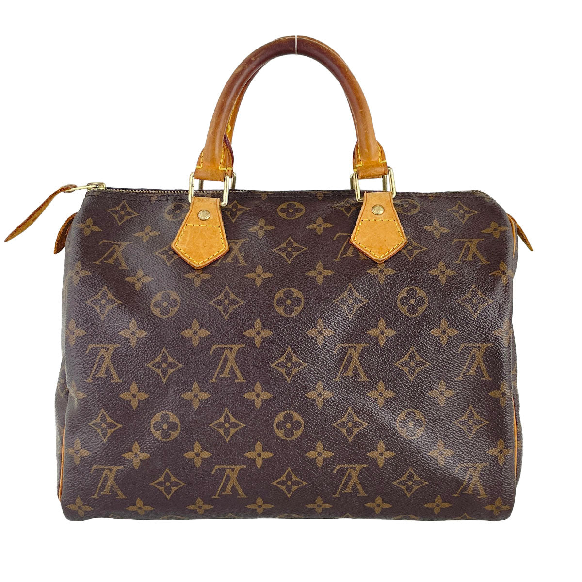Louis Vuitton Monogram Speedy 30 Leather Fabric Brown Handbag 4759