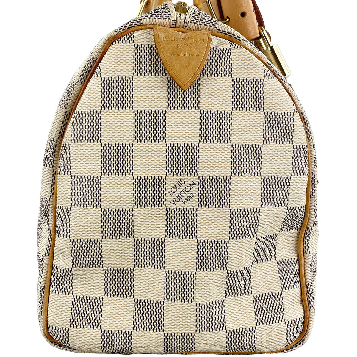 Louis Vuitton Damier Azur Speedy 25 Coated Canvas Fabric White Handbag 4939