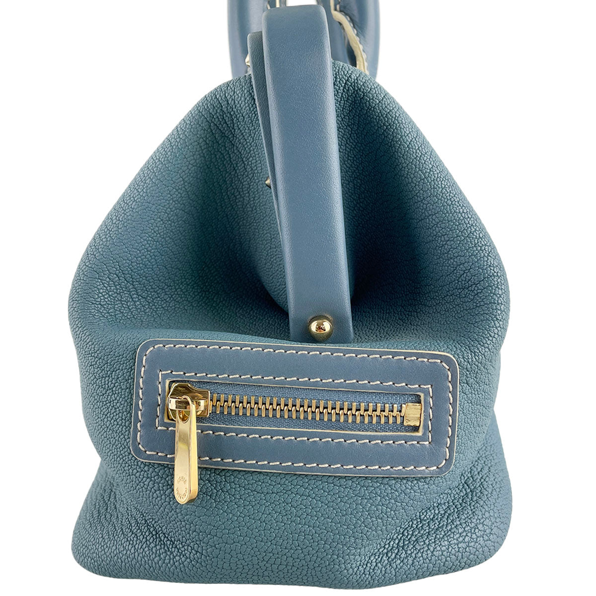 Louis Vuitton Suhali Angenieux PM Leather Fabric Blue Handbag 4851