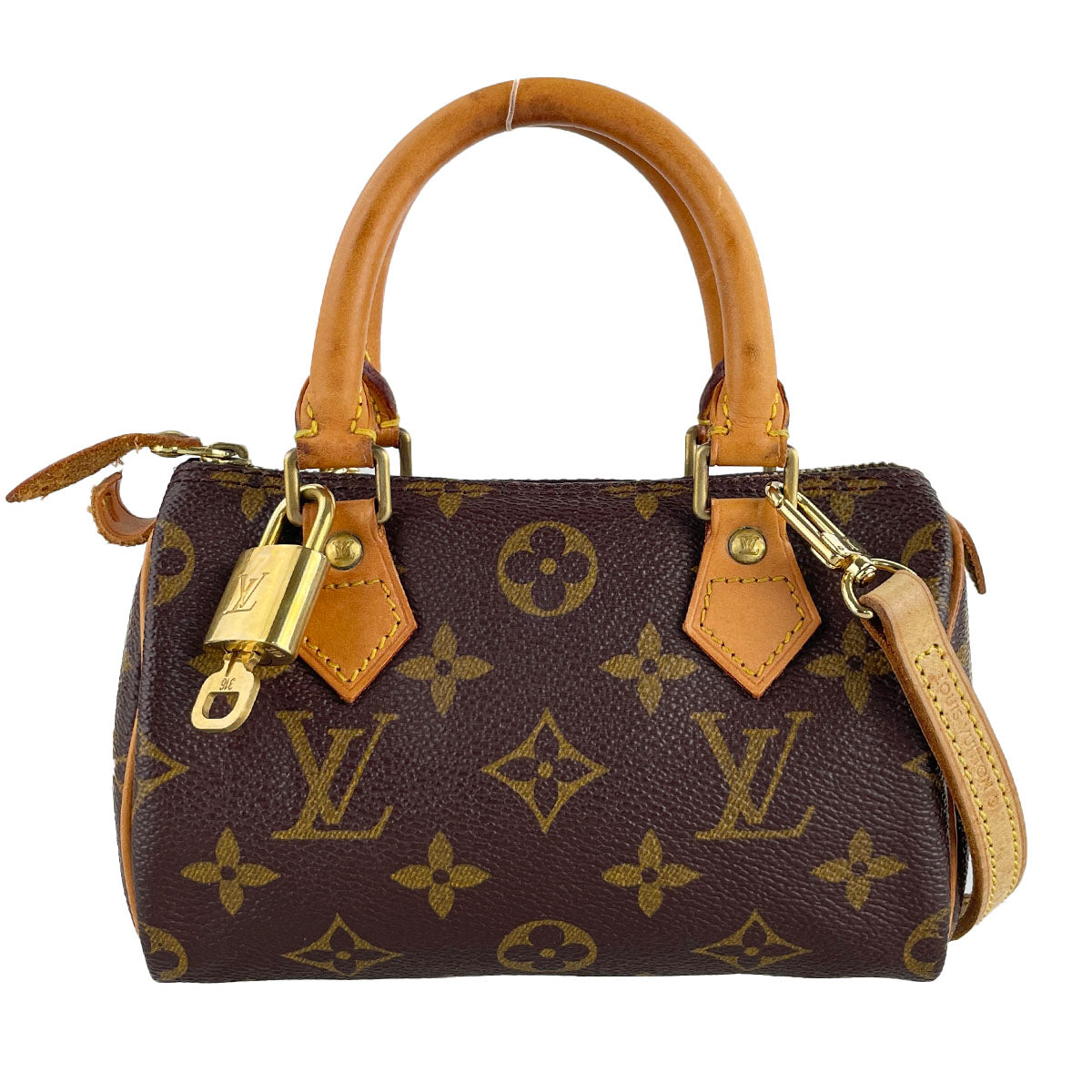 Louis Vuitton Monogram Mini speedy 2way Coated Canvas Fabric Brown Handbag 4870