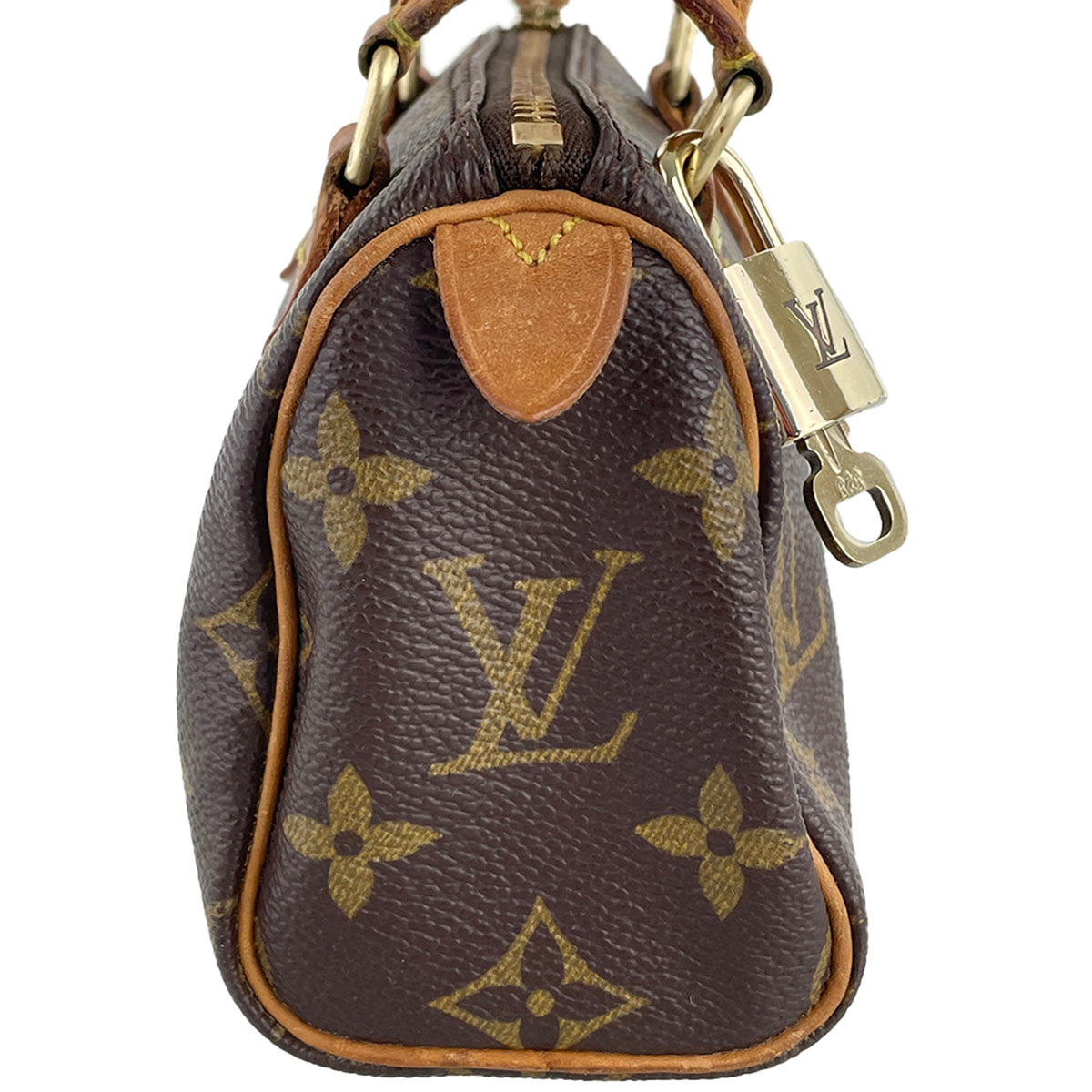 Louis Vuitton Monogram Mini speedy Coated Canvas Fabric Brown 2way Handbag 4934