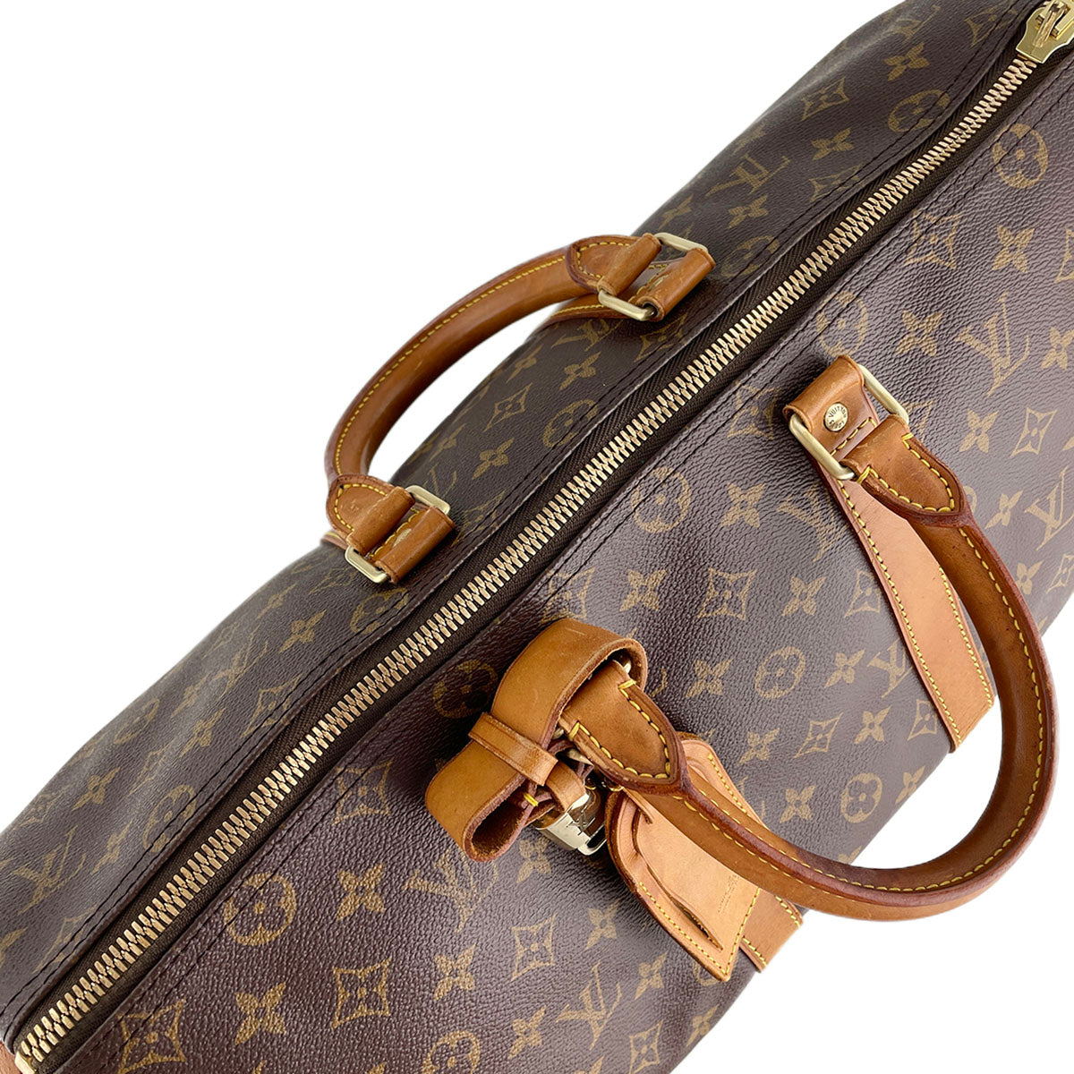 Louis Vuitton Monogram Keepall 45 Coated Canvas Fabric Brown Boston Bag 4824