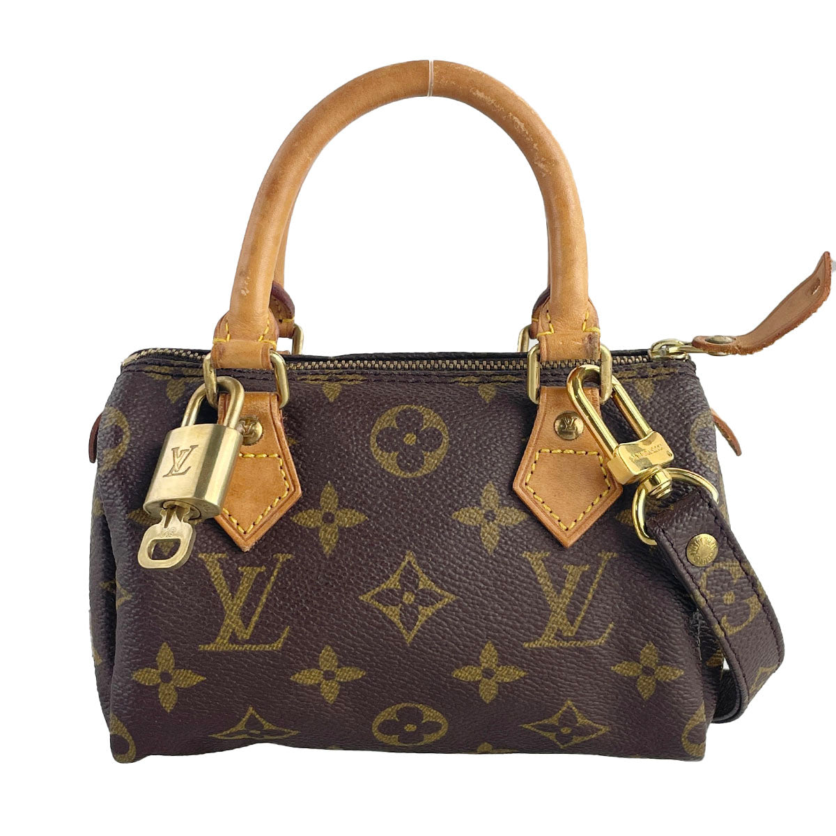 Louis Vuitton Monogram Mini speedy 2way Coated Canvas Fabric Brown Handbag 4860