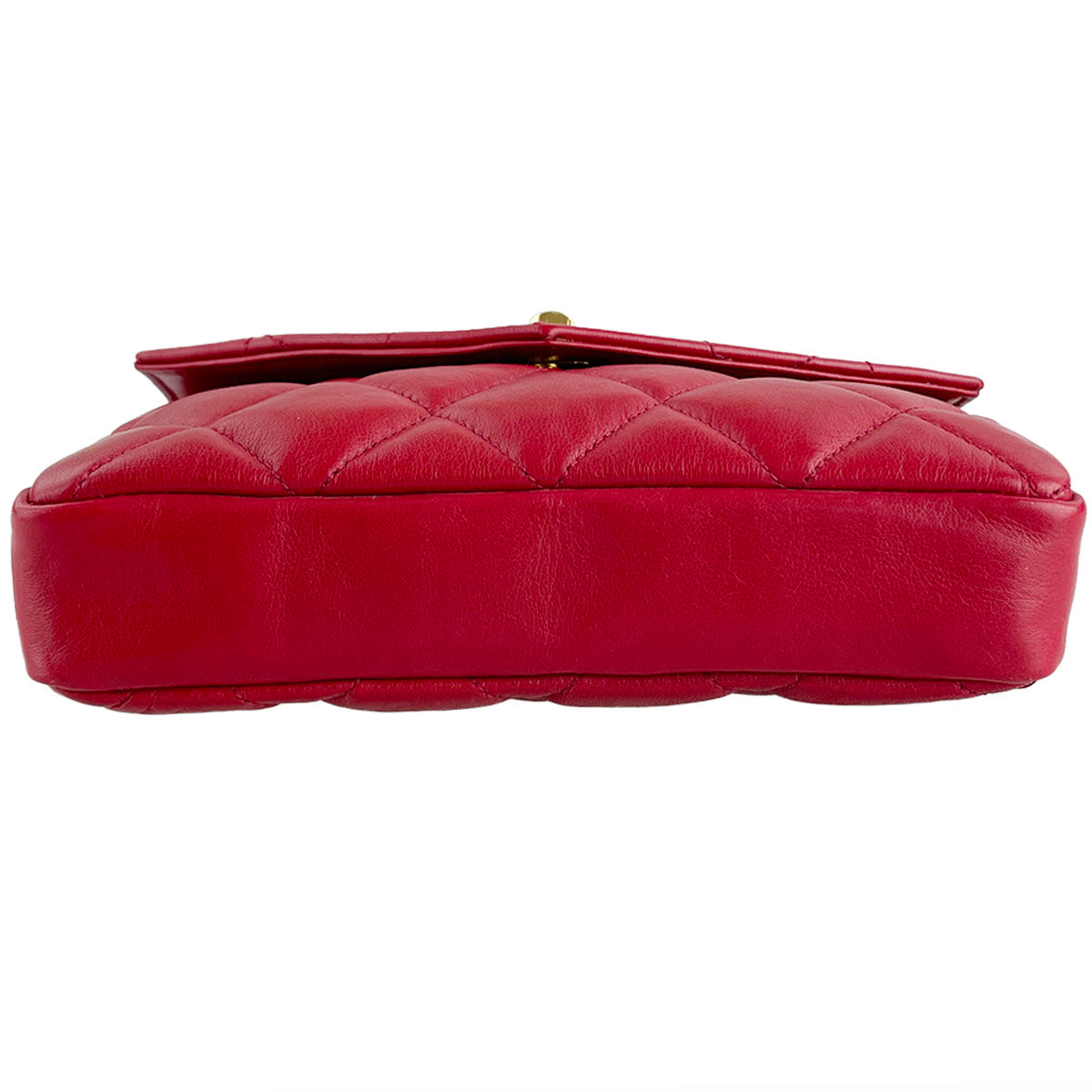 CHANEL Matelasse Lambskin Leather Red Waist bag 4856