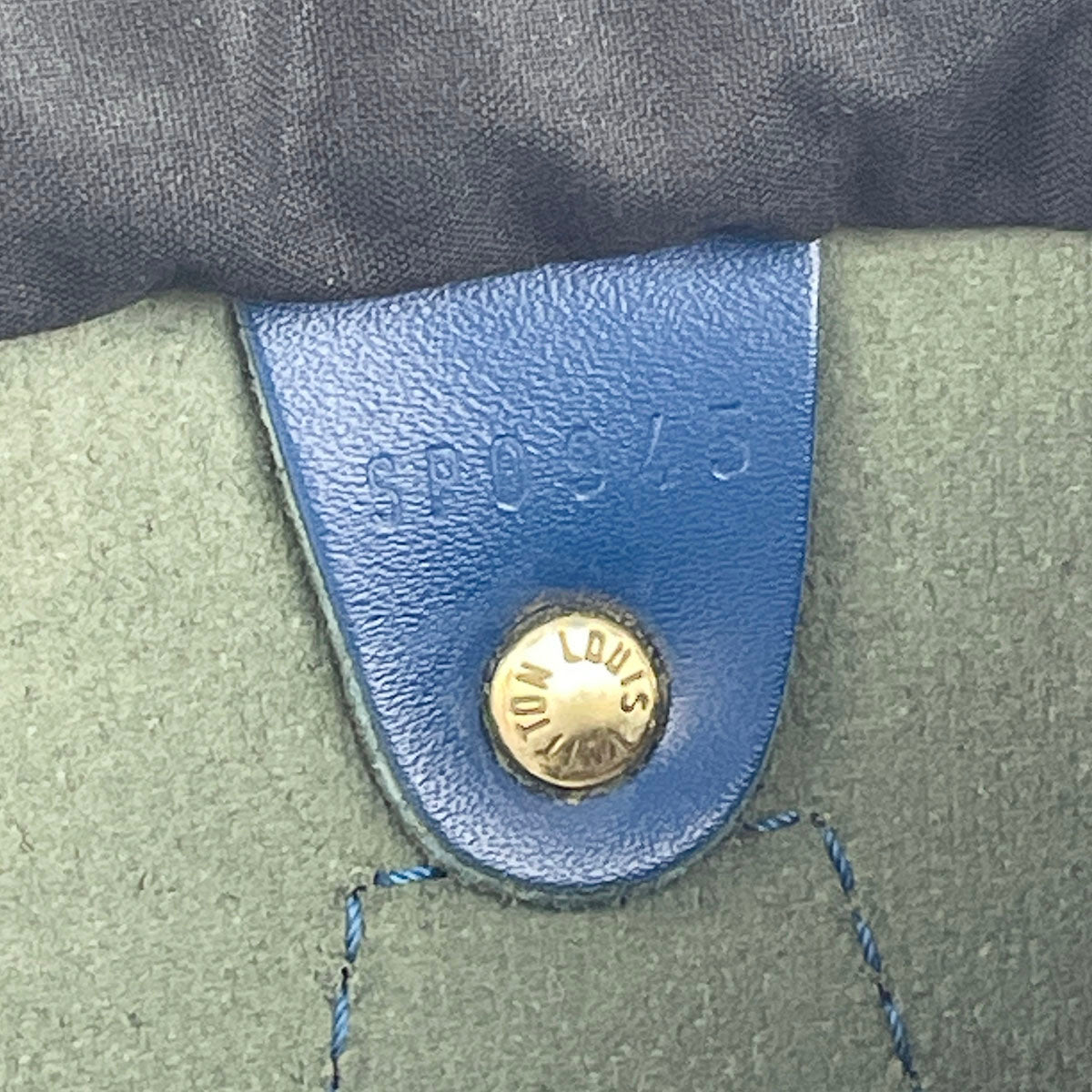 Louis Vuitton Epi Speedy 25 Leather Suede Blue Handbag 4848