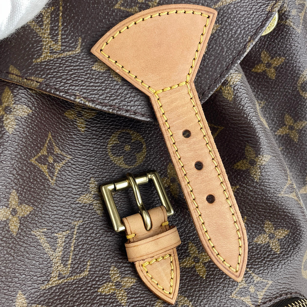 Louis Vuitton Monogram Montsouris MM Coated Canvas Brown Backpack Bag 4943