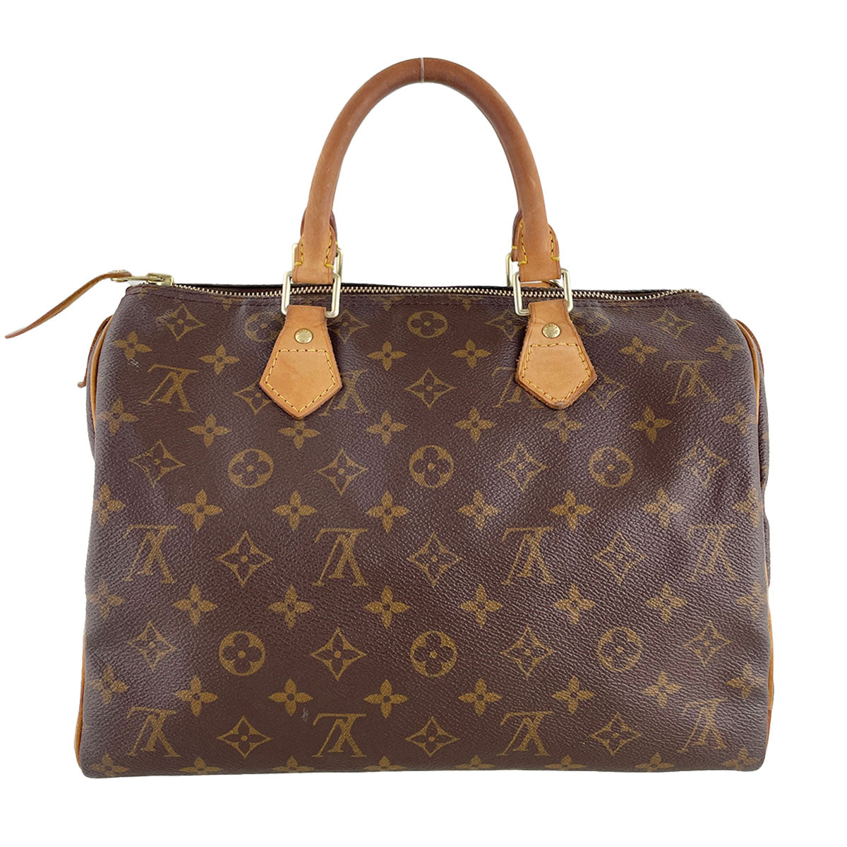 Louis Vuitton Monogram Speedy 30 Coated Canvas Fabric Brown Handbag 4885